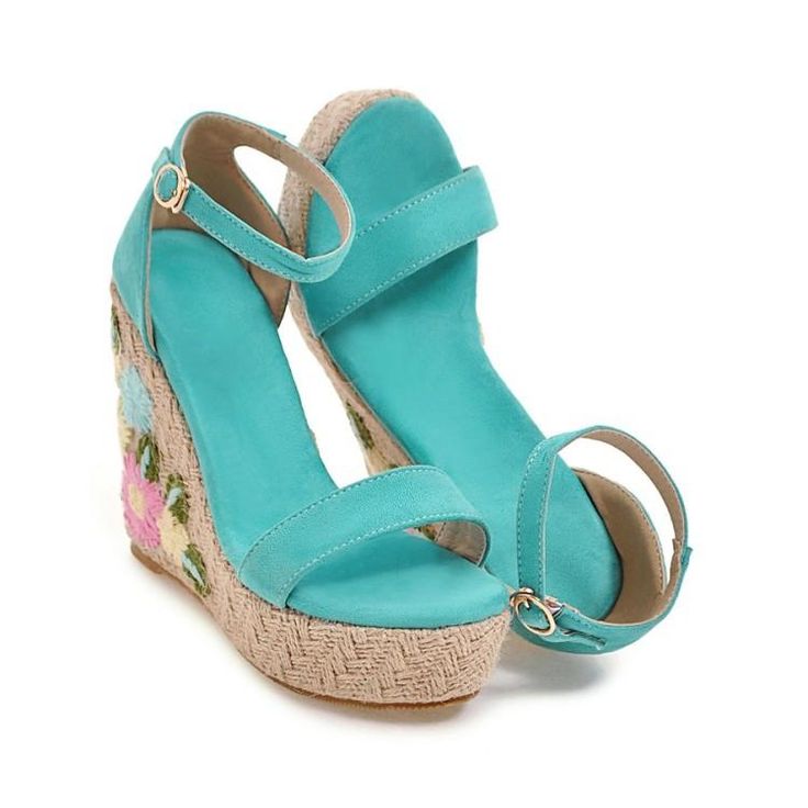 This unique floral wedge is perfection. Featuring floral embroidered design n an approximate 3.5" wedge heel with an ankle strap and a suede colorful design. This wedge pairs perfectly with rompers, jumpsuits, pants, jeans, dresses, skirts, shorts and leggings. Shorts And Leggings, Floral Wedges, Colorful Design, Pants Jeans, Embroidered Design, Platform Wedges, Wedge Heels, Ankle Strap, Color Design