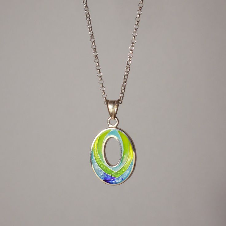 Cloisonne Necklace, Sterling Silver Oval Pendant, Jewelry Handmade, Unique Geometric Necklace, Georgian Cloisonne, Silver Enamel Pendant, Oval Engraved Enamel Necklace, Blue Oval Enamel Necklace, Green Oval Pendant Amulet Necklace, Enamel Medallion Necklace With Hallmark, Green Enamel Jewelry With Polished Finish, Polished Enamel Medallion Jewelry, Oval Enamel Jewelry For Gift, Oval Enamel Necklace For Gift, Green Oval Pendant Necklace With Engraving