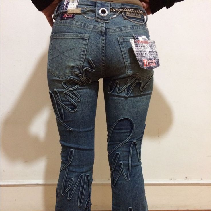 Questions? Leave A Comment Below! Unquie Jeans, Patch On Jeans, Jeans With Cross, Edgy Jeans, Lace Up Jeans, Low Rise Flare Jeans, Clothing Art, Streetwear Jeans, Upcycle Sewing