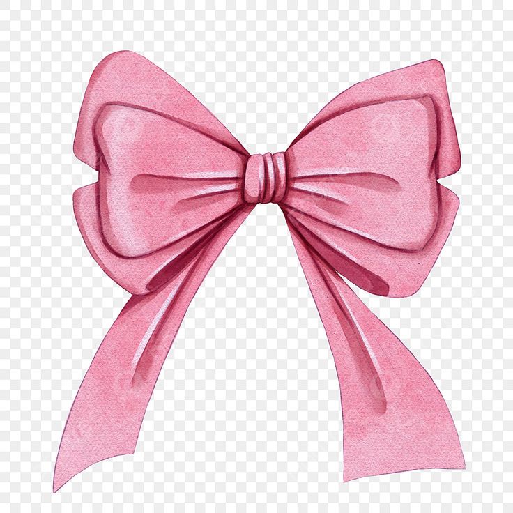 a pink bow on a transparent background