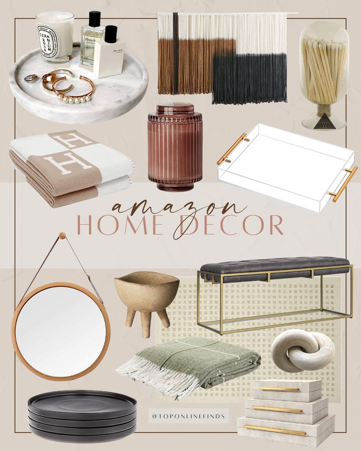 a collage of home decor items and accessories