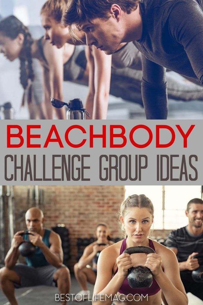 the beach body challenge group is featured in this poster