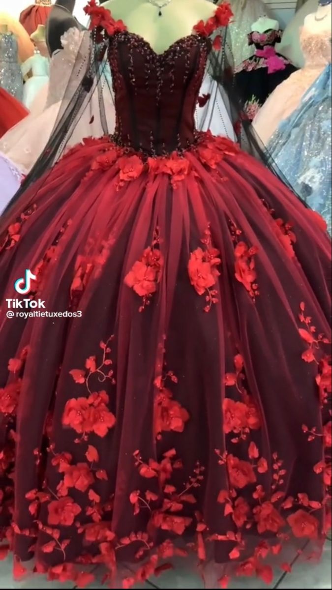 Quinceanera Dresses Red And Black, Dark Blue Quinceanera Dresses, Dark Red Quinceanera Dresses, Black Quince Dress, Red Quince Dress, Black Quince Dresses, Red Quinceanera Dress, Quinceanera Dresses Red, Black Quince