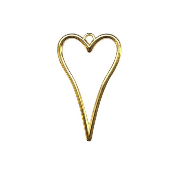 Bedel van een gouden open hart. Een ideale bedel om je eigen bedelketting mee te maken. Open Heart, Gold Charm, Charm Necklace, Charms, Charm Bracelet, Gold