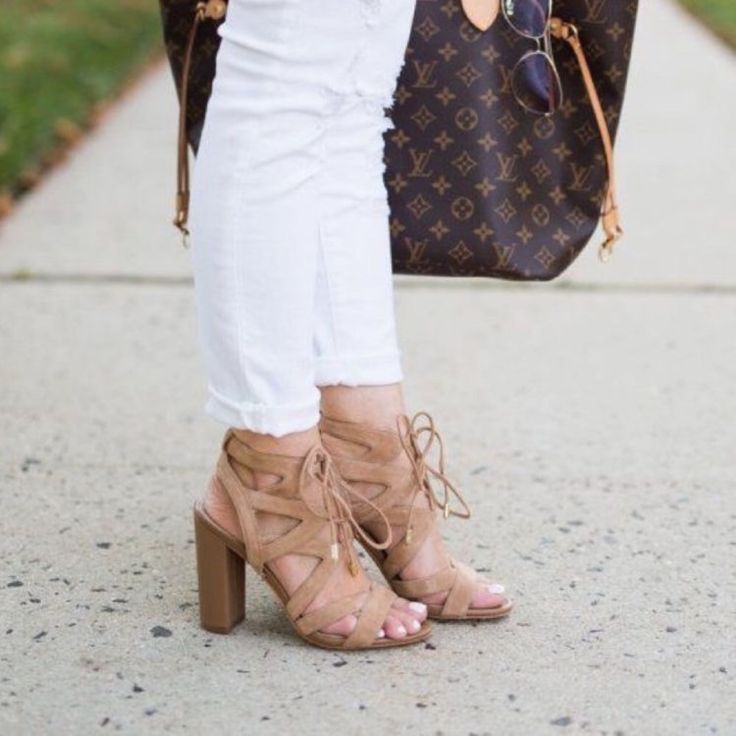 Nwt. Unworn. Tan Suede. Size 7.5. Summer Lace-up Heels With 4-inch Heel, Summer Leather Lace-up Sandals With Reinforced Heel, Chic Closed Toe Lace-up Sandals For Summer, Summer Lace-up Block Heel Sandals With 4-inch Heel, Summer Leather Lace-up Sandals With Stacked Heel, Trendy Open Heel Lace-up Sandals For Vacation, Trendy Lace-up Sandals With Open Heel For Vacation, Casual Open Heel Lace-up Sandals For Vacation, Casual Summer Heels With 4-inch Heel