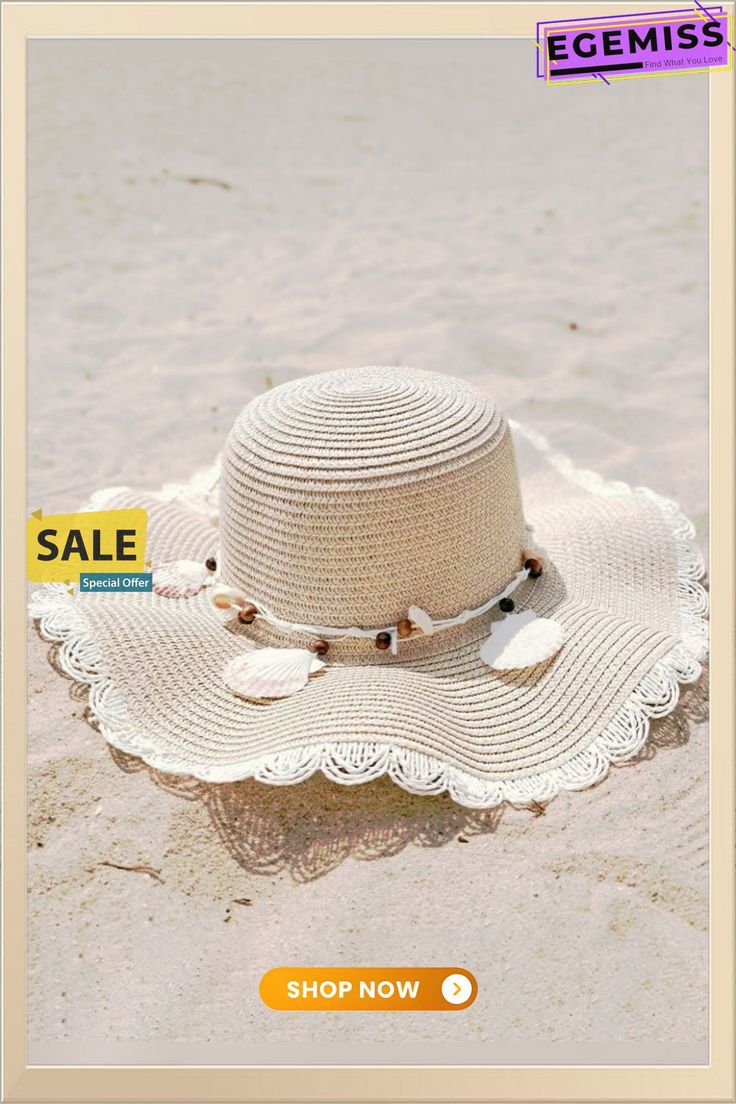 Boho Seashell Trim Handwoven Straw Hat Beach Vacation Ethnic Accessories Straw Hat Beach, Straw Hat, Beach Style, Beach Vacation, Sea Shells, Straw, Hand Weaving, Shop Now, Trim