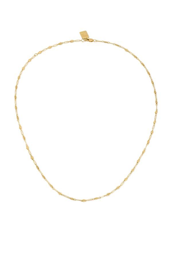 Elegant Figaro Chain Necklace For Party, Elegant Everyday Station Necklace With Delicate Chain, Elegant Cable Chain Necklace For Party, Chic Beaded Chain Necklaces For Gifts, Elegant Party Necklace With Cable Chain, Modern Gold Chain Necklace For Everyday, Elegant Long Figaro Chain Necklace, Elegant Beaded Chain Link Necklace, Elegant Beaded Link Chain Necklace