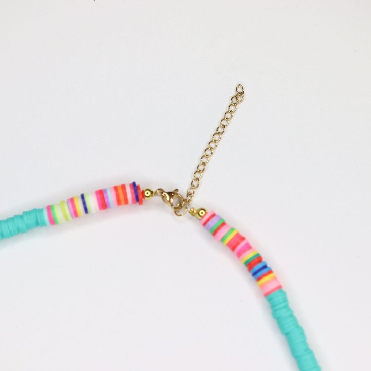 Custom Polymer beaded name necklace can be defined as beach necklace with fun beads, summer necklace or waterproof necklace. Those colorful beach necklaces are named as rainbow fun necklaces. Colorful beach necklaces are the perfect addition to your summer jewelry collection. Add some pop color to any outfit when you wear this fun necklace. Also is a perfect matching between mom and daughter. This necklace is designed for women, teen and girls. Each necklace has a extender Necklace Length: 16 in Beaded Name Necklace, Fun Necklaces, Waterproof Necklace, Necklaces Colorful, Fun Beads, Colorful Beaded Necklace, Beach Necklace, Polymer Beads, Fun Bracelet