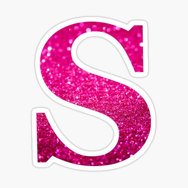 pink glitter letter sticker with the letter s in it's upper and lower case