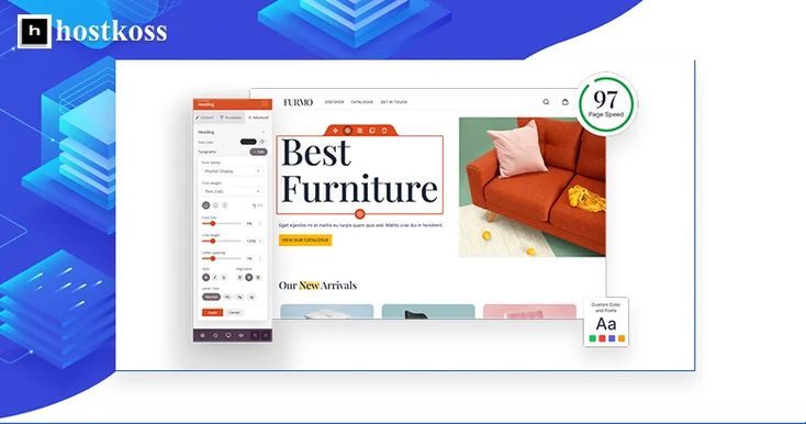 the best furniture wordpress theme is displayed on an image with blue and white background