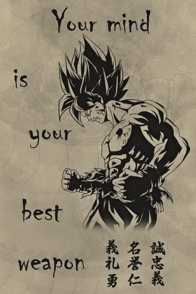 Dbz Quotes, Dragon Ball Poster, Buu Dbz, Balls Quote, Martial Arts Quotes, Ball Painting, Tipografi 3d, Dragon Ball Tattoo, Dragon Ball Wallpaper Iphone