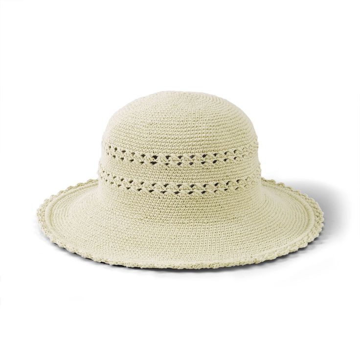 3" brim Women's Cotton Crochet Hat Medium Brim (CHM4) - San Diego Hat Company Crochet Brim Hat, Crochet Hat With Brim, Cotton Hat, Natural Tan, Day At The Beach, Scalloped Edges, Cotton Crochet, Crochet Hat, Brim Hat