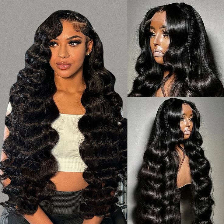 Body wave 13x4 lace frontal wig is one of the best selling 13x4 lace frontal wig in Ishow hair site. It come with big S wave pattern, very beautiful, hold pattern well. human hair wig, no shed, no tangle, with good care, it can last long time. Big HD lace part, it can melt with skin very well. If you look for a great quality wig, don't miss this. Product Details Brand: Ishow Hair Hair Material: human hair from one donor Hair Color: Natural Black Color Texture: Body Wave Length: 8-32 Inch Availab 30 Inch Body Wave Wig Styles, Waterwave Lacefront Wig Black, Body Wave Wig Hairstyles, Brazilian Hair Extensions, S Wave, Big Curls, Wig Color, Lace Frontal Wigs, Quality Wigs