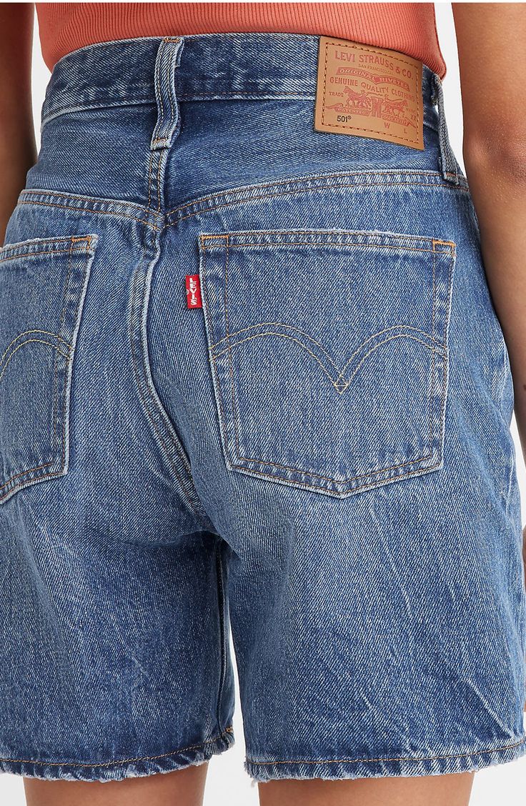 An update to the iconic 501 silhouette, these nonstretch-denim shorts feature a marbled medium wash, subtly distressed edges and a comfy mid-thigh length. 6" inseam; 22" leg opening; 11 1/2" front rise; 15" back rise (size 29) Button fly Five-pocket style 100% cotton Machine wash, tumble dry Made in Turkey Cheap Levi's Cutoff Jeans, Affordable Distressed Stretch Jean Shorts, Cheap Fitted Mid-thigh Jean Shorts, Cheap Stretch Jean Shorts For Summer, Affordable Levi's Cotton Jean Shorts, Jean Short Womens, Cheap Bermuda Denim Jean Shorts, Cheap Non-stretch Denim Jean Shorts, Cheap High Rise Jean Shorts From Urban Outfitters