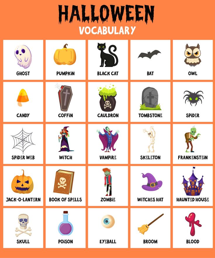 an image of halloween words and pictures