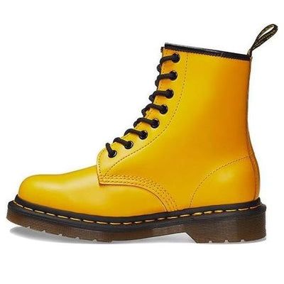 Dr. Martens 1460 Colorful Series 8 Martin boots Couple Style Yellow 24614700 (SNKR) Casual Yellow Boots With Reinforced Toe, Classic Yellow Boots With Round Toe, Yellow High-top Boots For Fall, Casual High Ankle Yellow Boots, Casual Yellow High Ankle Boots, Classic Yellow Round Toe Boots, Yellow Leather Waterproof Boots For Winter, Casual Yellow High-top Boots, Yellow Leather Waterproof Boots With Round Toe