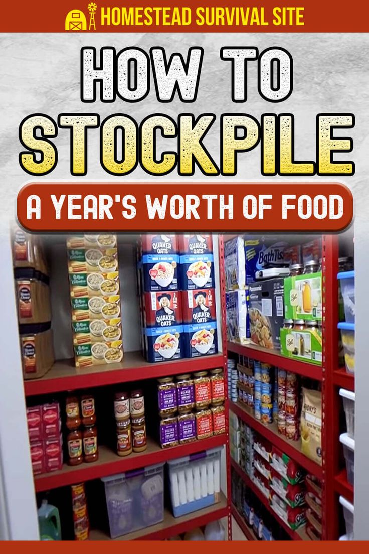 How To Build A Stockpile Food Storage, Extra Food Storage Ideas, Items To Stock Up On Food Storage, Stockpile Food Emergency Preparedness, Preppers Pantry Stockpile List, Food Stockpile Checklist, Prepping Organization, Preppers Pantry Stockpile, Food Stockpile List