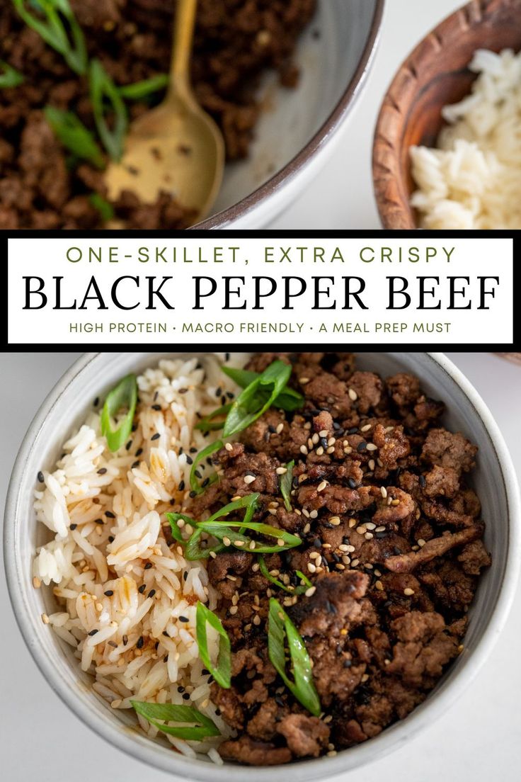 one skillet extra crispy black pepper beef is the perfect meal for busy nights