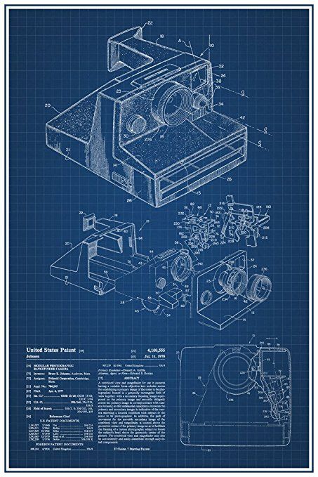 a blueprint drawing of an old camera