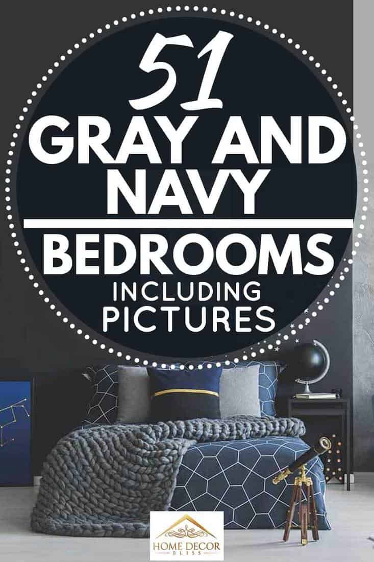 the cover of 51 gray and navy bedroom pictures