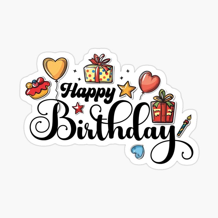 Get my art printed on awesome products. Support me at Redbubble #RBandME: https://www.redbubble.com/i/sticker/Happy-Birthday-by-dalia53/159164221.EJUG5?asc=u Happy Birthday Stickers Free Printable, Happy Birthday Topper Printable, Happy Birthday Stickers, Happy Birthday Topper, Birthday Sayings, Creative Book Cover Designs, Happy Birthday Typography, Birthday Typography, Friend Drawings