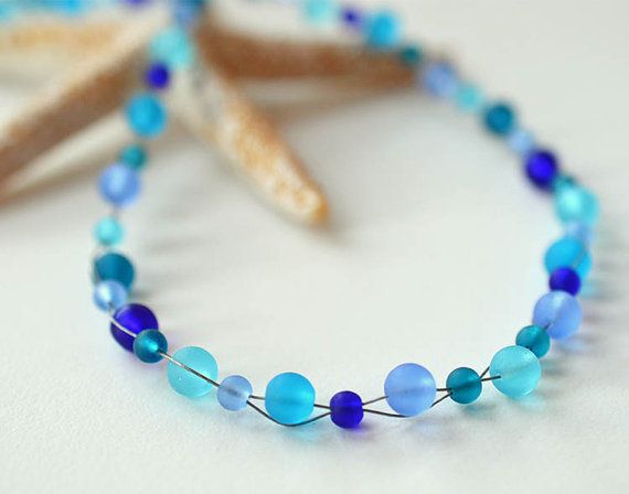 Blue sea glass necklace cobalt blue sea glass jewelry light blue seaglass necklace seaglass jewelry handmade necklace beaded jewelry Blue Sea Glass Necklace, Seaglass Necklace, Seaglass Jewelry, Surfer Necklace, Beachglass Jewelry, Blue Sea Glass, Handmade Jewelry Necklace, Handmade Beaded Necklaces, French Girls