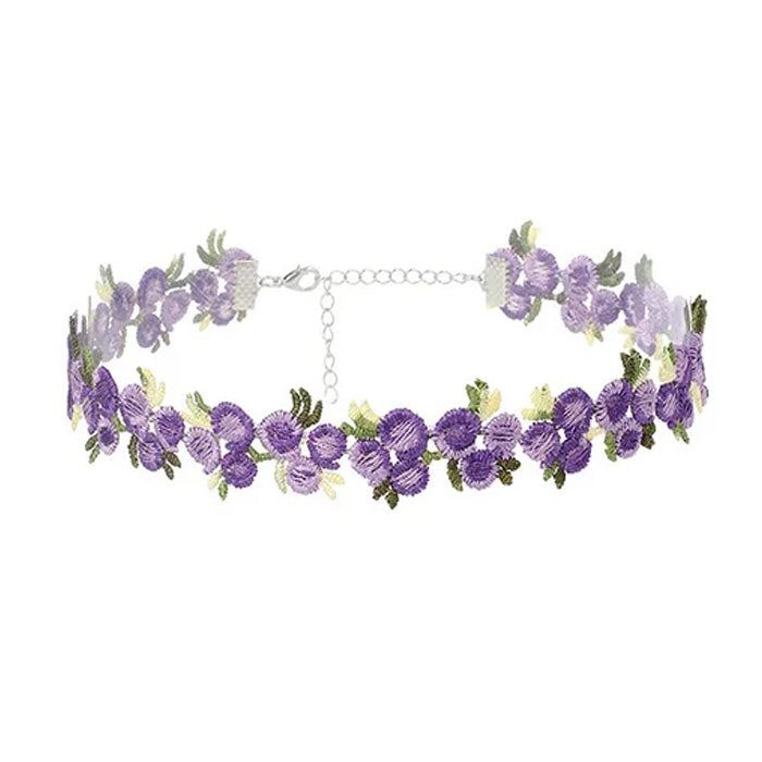 Cottagecore Crochet Flower Choker | BOOGZEL CLOTHING – Boogzel Clothing Purple Hoco, Cottagecore Crochet, Purple Choker, 90's Aesthetic, Accessories Y2k, Purple Accessories, Aesthetic Accessories, Sweetie Belle, Flower Choker