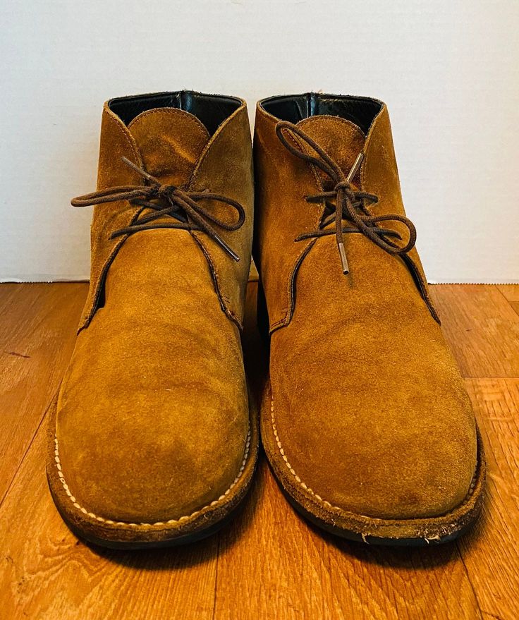 Thursday Boots, Scout Mens Cognac Suede Lace Up Classic Chukka Ankle Boots, 10. Good condition. Mens; 10   Womens; 11.5 Vintage Work Boots With Goodyear Welt Construction For Fall, Brown Goodyear Welted Chukka Boots For Fall, Vintage Fall Work Boots With Moc Toe, Vintage Brown Chukka Boots For Fall, Brown Goodyear Welted Desert Ankle Boots, Vintage Goodyear Welted Ankle Boots, Brown Goodyear Welted Desert Boots, Vintage Lace-up Chukka Boots For Fall, Vintage Plain Toe Boots For Fall