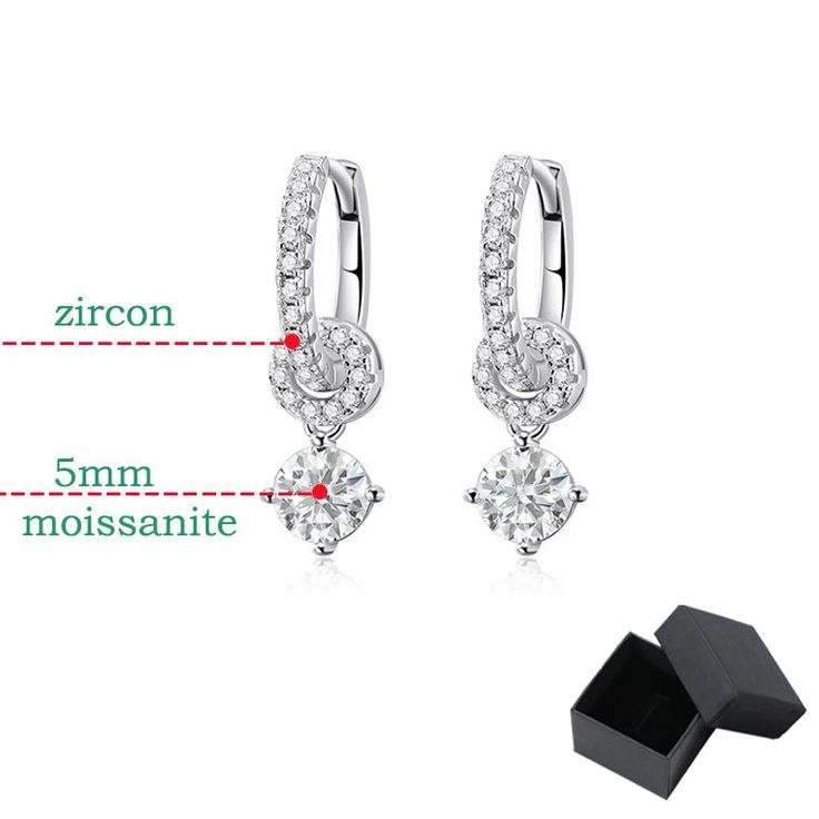 White Gold Plated Moissanite Drop Earrings for Women. Elevate your style with these classic white gold plated moissanite drop earrings. Their moissanite stones outshine diamonds, offering unparalleled sparkle. The white gold plating ensures a lasting, elegant finish, making these earrings a forever favorite. These conflict-free moissanite stones are handset, promising beauty that endures. Perfect for special occasions or adding glamour to everyday wear, their teardrop shape and dangling design e Silver Moissanite Earrings With Halo Design, Silver Moissanite Drop Earrings, Diamond White Moissanite Drop Earrings, White Moissanite Drop Earrings, White Gold Moissanite Drop Earrings, Earrings White Gold, Timeless Chic, Sparkle Wedding, Earrings White