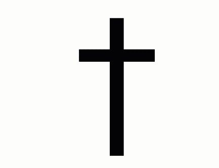 a black cross on a white background