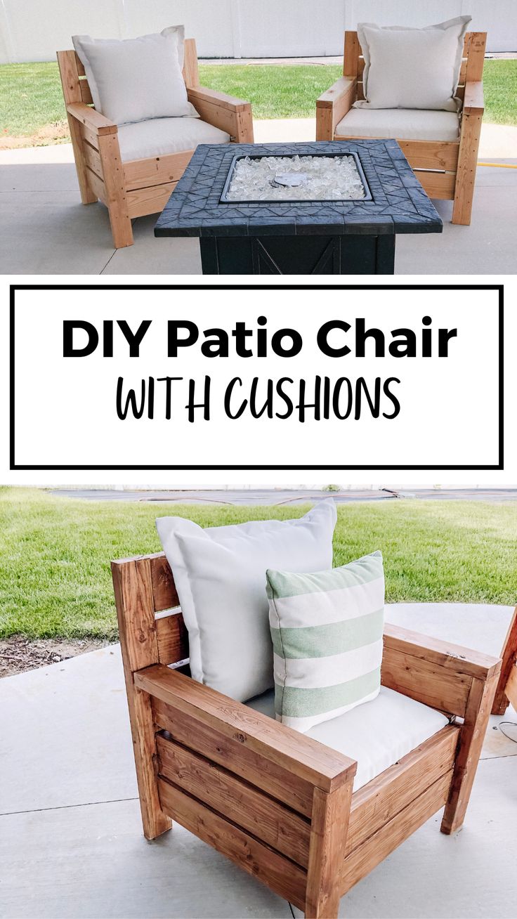 the diy outdoor patio chair is made out of pallet wood