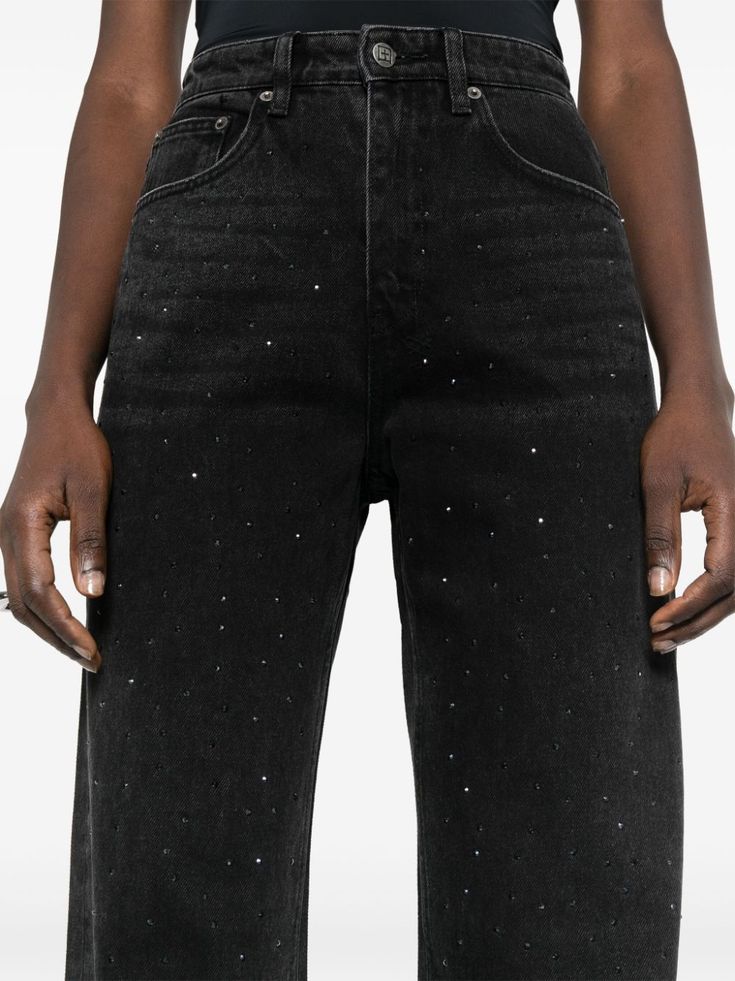 Find KSUBI Playback Krystal High-waist Tapered-leg Jeans on Editorialist. black denim high waist belt loops crystal embellishment logo patch to the rear tapered leg concealed fly and button fastening High Waist Rhinestone Jeans For Party, Straight Leg Rhinestone Jeans For Night Out, Straight Leg Jeans With Rhinestones For Night Out, Trendy Black Bottoms With Rhinestones, Black Denim Jeans For Party, Trendy Black Rhinestone Bottoms, Rhinestone Embellished Straight Leg Jeans For Night Out, High-waist Rhinestone Jeans For Party, Black Embellished Wide Leg Bottoms