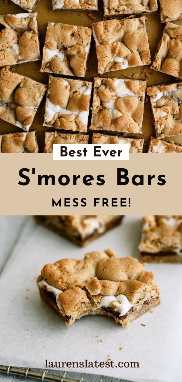 the best ever s'mores bars with marshmallows on top