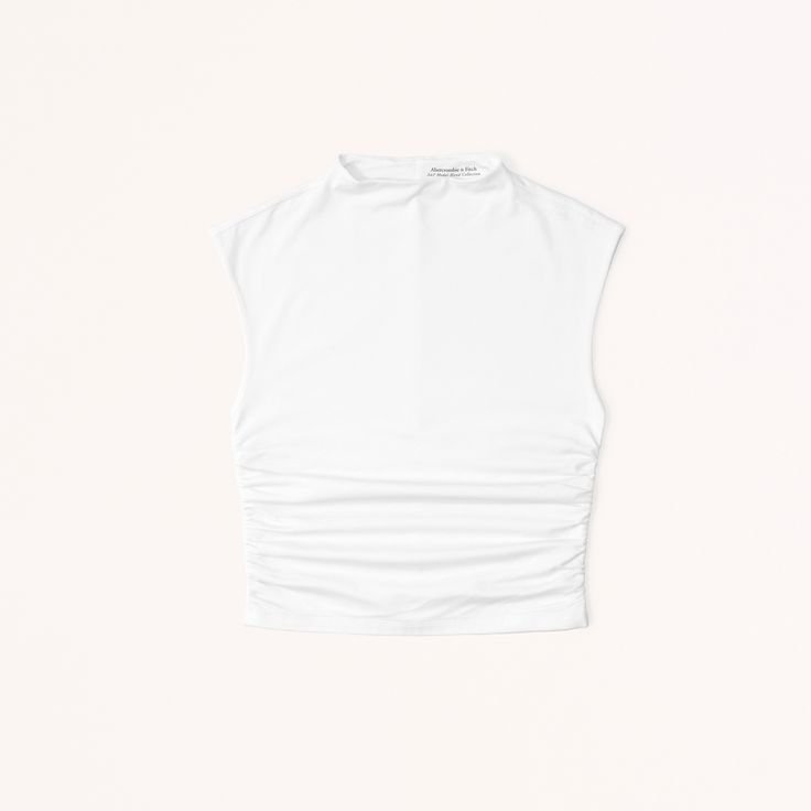 Slim-fitting shell top in our new softAF cotton-modal fabric, with flattering ruching details along the bodice and trendy high-neck detail. Modal Fabric, Shell Top, Shell Tops, Paloma, Women's Tops, Abercrombie Fitch, Bodice, High Neck, Womens Tops