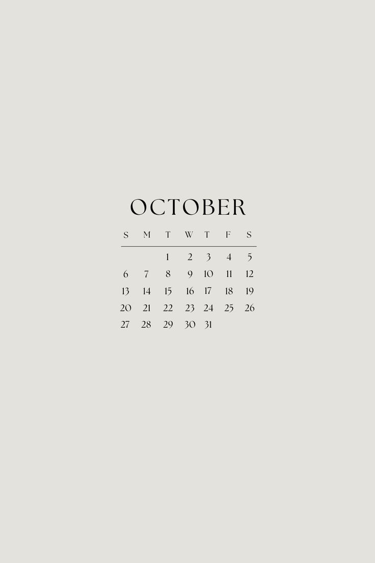 a calendar with the word october on it