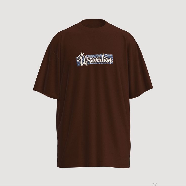 100% Cotton Overdized fit Round neck UPOWERLION signature on the front West coast pattern on the back Super heavyweight 300gsm Oversized Brown T-shirt With Letter Print, Brown Relaxed Fit Tops With Text Print, Brown Graphic Print Top For Streetwear, Brown Relaxed Fit Tops With Letter Print, Urban Brown Tops With Graphic Print, Brown Urban Graphic Print Top, Brown Text Print Top For Streetwear, Brown Logo Print Top For Streetwear, Oversized Brown Tops With Letter Print