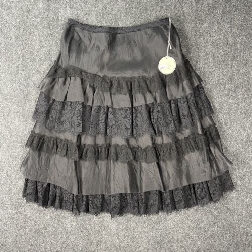 Rebecca Taylor Black Womens Silk Tiered Lace Skirt Sz 2 Midi Nwt. The Tag Inside Is Ripped Off On One Size , Otherwise Its Great! Cabin Closet, Layers Skirt, Vegan Leather Midi Skirt, Goth Skirt, Sparkle Skirt, Style Bundle, Wardrobe Pieces, Tiered Ruffle Skirt, Lace Layers