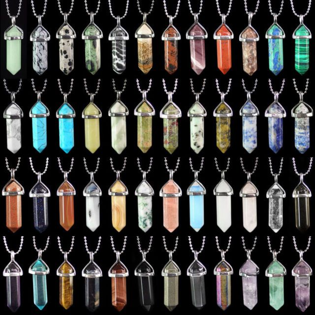 Natural Gemstone Hexagonal Point Chakra Crystal Healing Stone Pendant Necklace Purple Pendant Necklace, قلادات متدلية, Bff Jewelry, Crystal Point Necklace, Chakra Healing Crystals, Magical Jewelry, Crystal Healing Stones, Stone Pendant Necklace, Necklace Gemstone