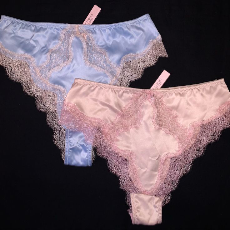 Save 20% When You Bundle 2 Or More Items! This Is A Rare, Very Sexy Dream Angels Satin And Lace Brazilian Panty From Victoria’s Secret! This Lot Includes The 2 Blue And Pink Pairs Shown In The Photos. They Are Both A Size Small And Are Brand New With The Tags Attached! Nwt Please Browse My Boutique For More #Spring #Summer #Vacation #Edc Edc Music Festival Fest Cruise Resort Tropical Wedding Guest Bridal Date Night Bohemian Preppy Vintage Flirty Hippie Coachella Rave Wear Chic Trendy Maxi Coveru String Bottoms With Lace Trim For Party, Pink Party Bottoms With Lace Trim, Feminine Pink Bottoms For Pajama Party, Victoria's Secret Pink Brief Bottoms, Pink Feminine Bottoms With Lace Trim, Feminine Pink Bottoms With Lace Trim, Veronica Lodge Outfits, Girly Party, Preppy Vintage