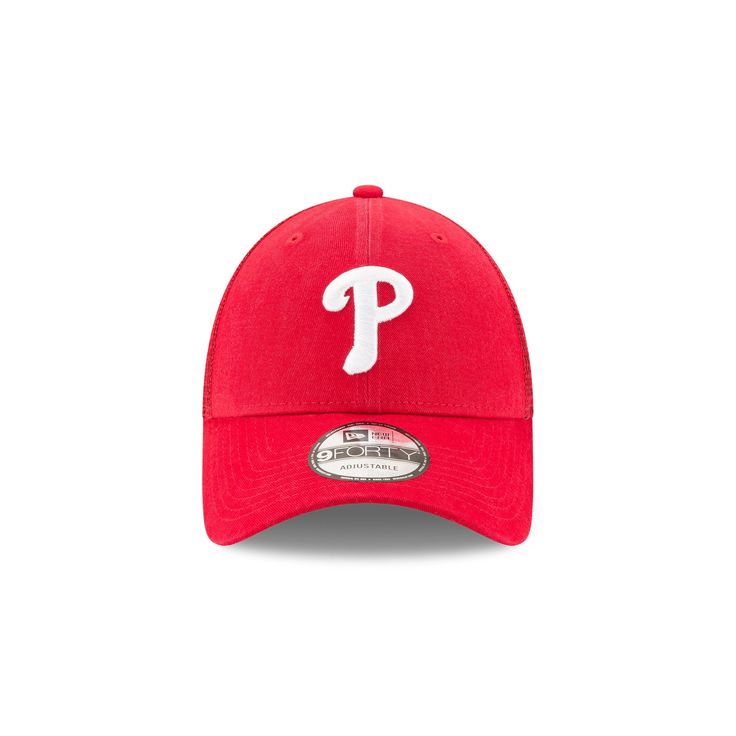 The Philadelphia Phillies 9FORTY Trucker features an embroidered Phillies at the front panels with a woven tab displaying the team logo and a snapback closure at the rear. All Nfl Teams, Vancouver Canucks, Anaheim Ducks, Toronto Blue Jays, Houston Texans, Blue Jays, Oakland Athletics, New Era 59fifty, Philadelphia Phillies