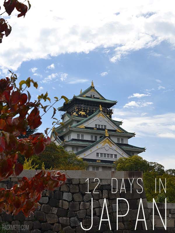 an image of a castle with the words 12 days in japan on it's side