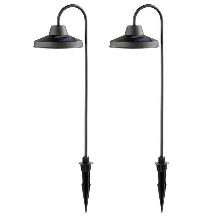 two black outdoor lights on a white background