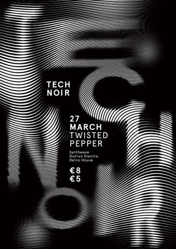 a black and white poster with the words tech noir