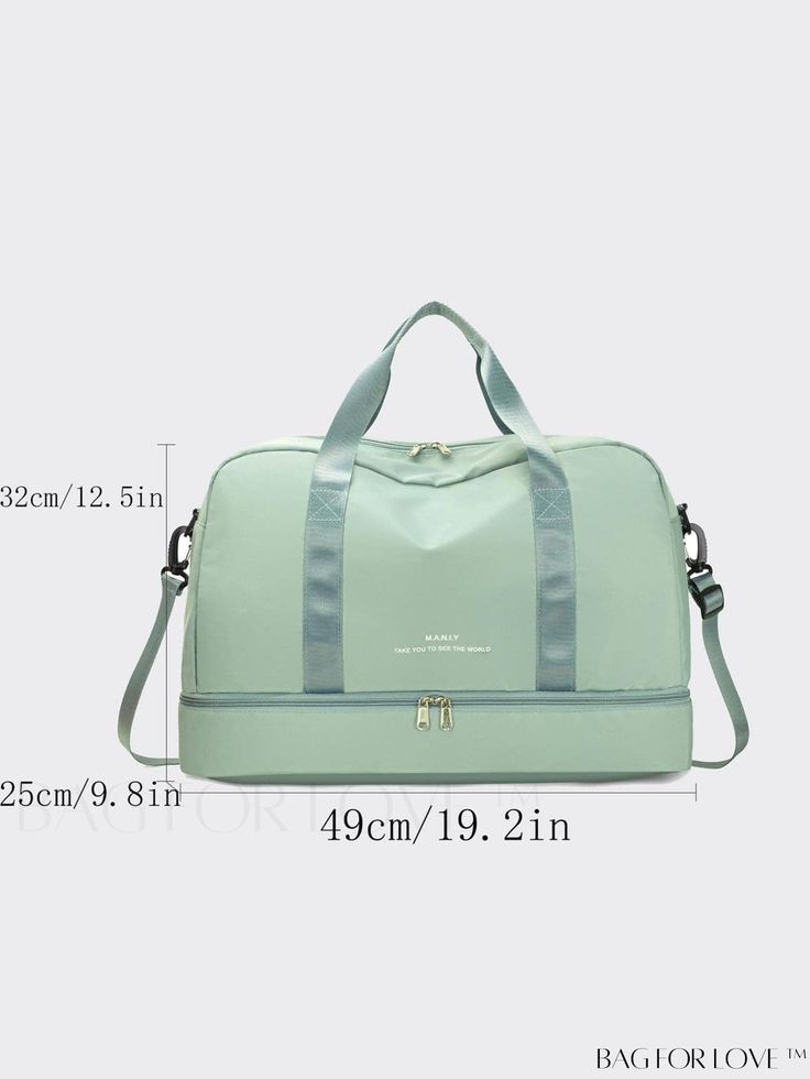 BagForLove - Womens Nylon Crossbody Bag - Sleek Travel Luggage for Modern Women Product Description Color Green Pattern Type Plain Material Polyamide Closure Type Zipper Style Sporty Strap Type Top Handle Bag Size Medium Composition 100% Polyamide Size Chart INCH CM Bag Length Strap Length Bag Width Bag Height Handle Height Size 19.3 inch 43.3 inch 9.8 inch 12.6 inch 7.9 inch one-size Bag Length Strap Length Bag Width Bag Height Handle Height Size 49 cm 110 cm 25 cm 32 cm 20 cm one-size Details Portable Nylon Travel Bag For Daily Use, Travel Bag With Zipper Closure, Trendy Nylon Travel Bag With Large Capacity, Solid Travel Bag With Zipper Closure, Trendy Large Capacity Nylon Travel Bag, Large Capacity Nylon Shoulder Travel Bag, Solid Color Travel Shoulder Bag, Solid Color Shoulder Travel Bag, Solid Nylon Rectangular Gym Bag