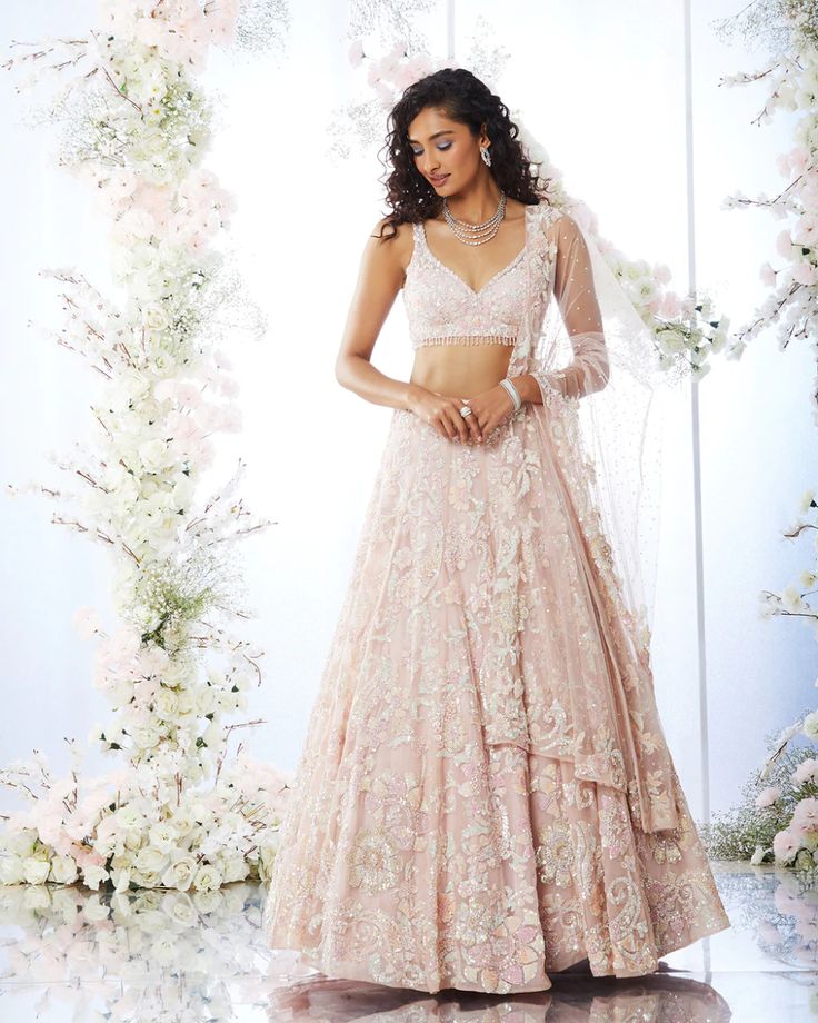 Pastel Lengha Bridesmaid, Pastel Pink Lehenga Bridesmaid, Pastel Pink Lengha, Pastel Lehenga Simple, Light Pink Lengha, Blush Pink Lengha, Pastel Lehenga Bridesmaid, Pastel Colour Lehenga, Modern Lehenga Designs Style