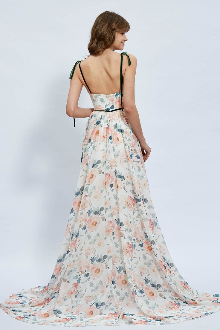 Fitted Backless Chiffon Dress, Backless Lined Dress For Casual Occasions, Floor-length Floral Print Organza Dress, Lined Backless Dress For Casual Occasions, Lined Backless Dress For Casual Wear, Flowy Sleeveless Chiffon Dress, Summer Organza Maxi Dress With Fitted Bodice, Chiffon A-line Maxi Dress With Fitted Bodice, Chiffon Maxi Dress With Lined Bodice For Wedding