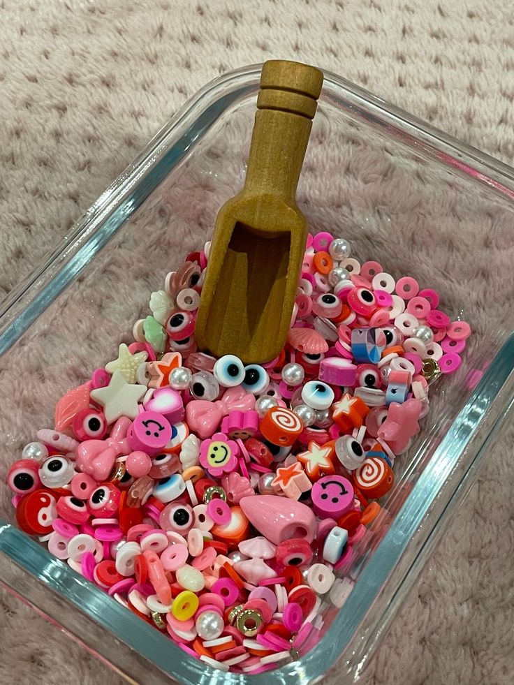 "New \"Pink confetti!\" This comes with string But how does it work?? -pick out how many scoops you want -when it arrives you can place the beads on the string and make yourself a very pretty and easy bracelet! 🫶💖 If you have any questions please let me know!⭐️🌈🐆" Fun Pink Craft Supplies For Gifts, Pink Cute Round Beads Craft Supplies, Cute Pink Round Beads Craft Supplies, Cute Pink Craft Supplies With Round Beads, Fun Pink Round Beads Craft Supplies, Pink Beaded Craft Supplies For Gifts, Pink Handmade Craft Supplies For Party Favors, Handmade Pink Craft Supplies For Party Favors, Playful Handmade Craft Supplies For Party Favors