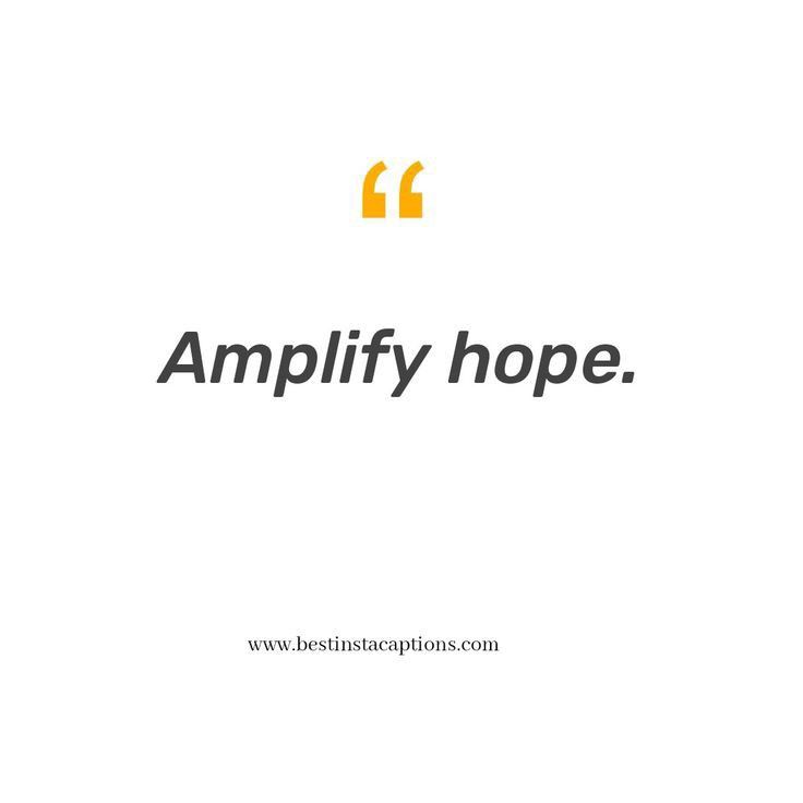 the words amplify hope are written in black and yellow on a white background