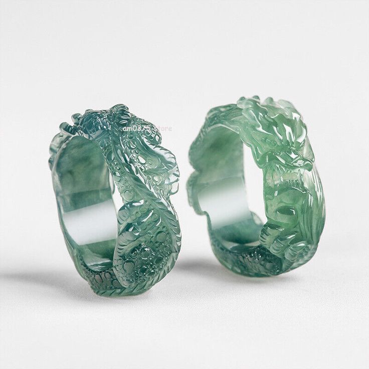 Natural Jadeite Ring Men's A Grade Blue Water 3D Zodiac Dragon Band Ring 10-13 | eBay Mens Jade Jewelry, Mens Jade Ring, Jade Ring For Men, Jade Wedding Ring, Jadeite Ring, Jade Wedding, Mens Gemstone Rings, Mens Rings Fashion, Green Ring