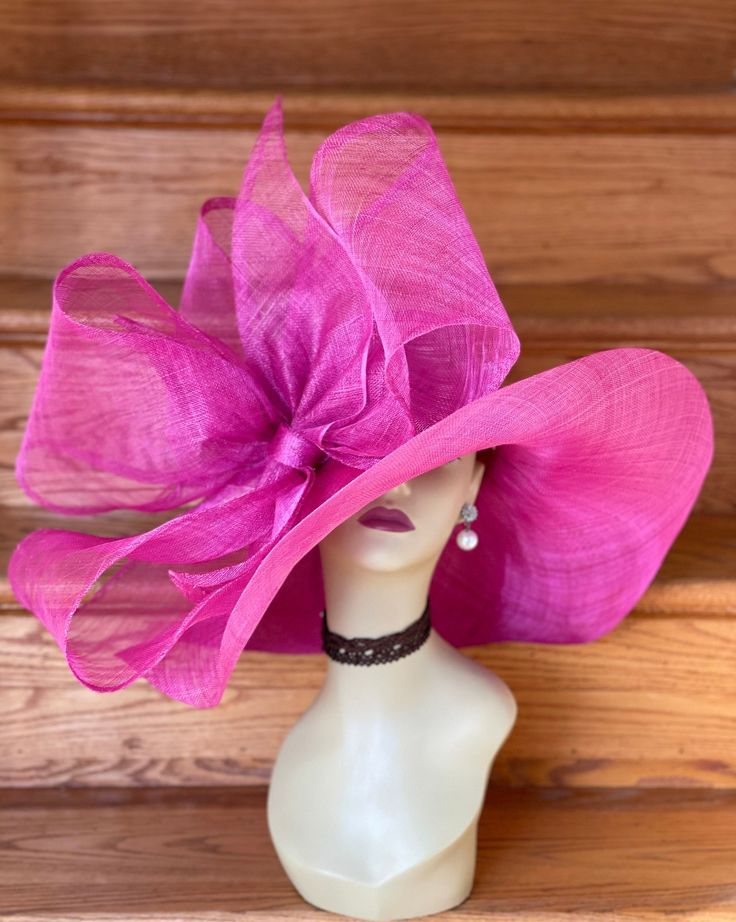 "✿*. About Shipping.*✿ All the hats will be shipped out from Rockville, MD 20854 via FedEx/UPS GROUND (1~7 business days) or USPS Priority mail (2-4 business days) if their shipping fee is much the same. The overnight and other shipping service are also available. Please contact me first if you want it, I will check the price and delivery time for you. Pick up is available! If you are very urgent, please order your hats early and save money!Key Features: This hat is made of 100% high quality Sin Elegant Pink Hat With Short Brim, Elegant Pink Brimmed Hats, Elegant Pink Summer Hat, Elegant Pink Hat For Kentucky Derby, Fitted Pink Hat With Short Brim, Fitted Short Brim Pink Hat, Pink Sun Hat For Spring Weddings, Pink Fitted Hat With Short Brim, Pink Sun Hat For Kentucky Derby Wedding